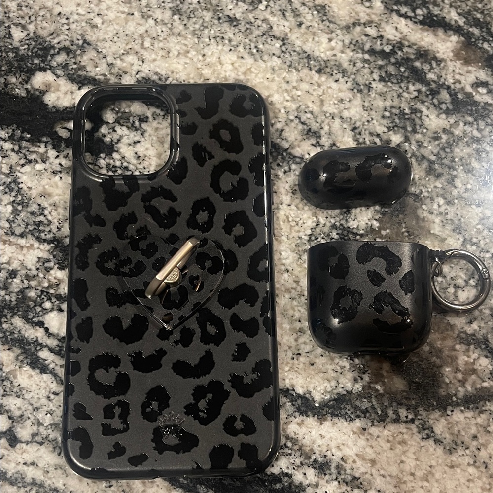 Velvet Caviar Black Leopard Phone Case and Earbud Set
